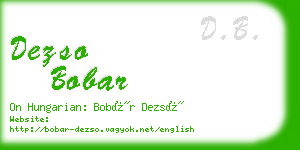 dezso bobar business card